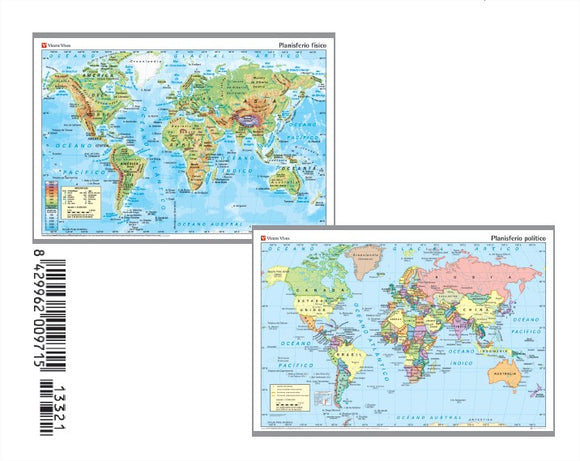 Mapa Mural Planisferio Físico/Político